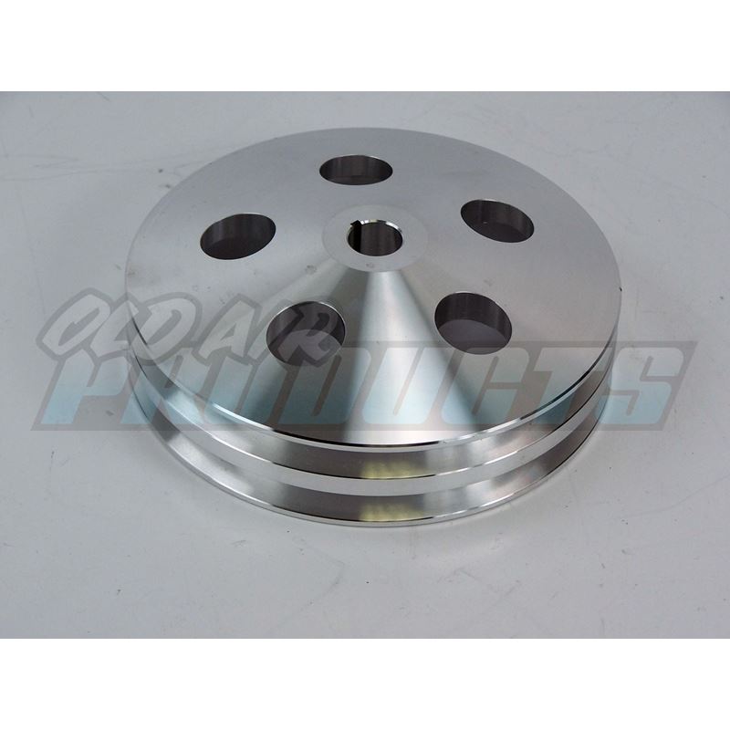 Pulley PS Satin Aluminum, Bolt-On, 2 Groove 100-2P